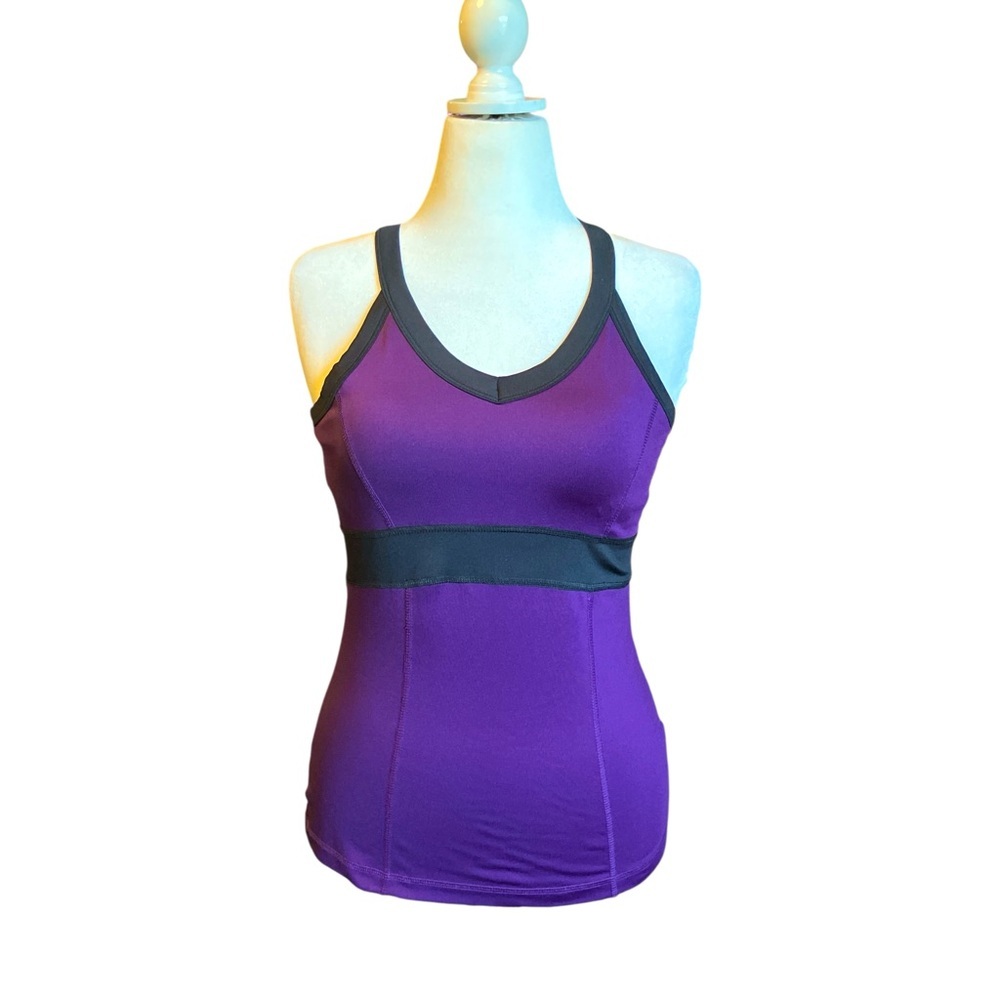 Tek Gear Purple and Black Women's Active Tank with Built-in Bra L